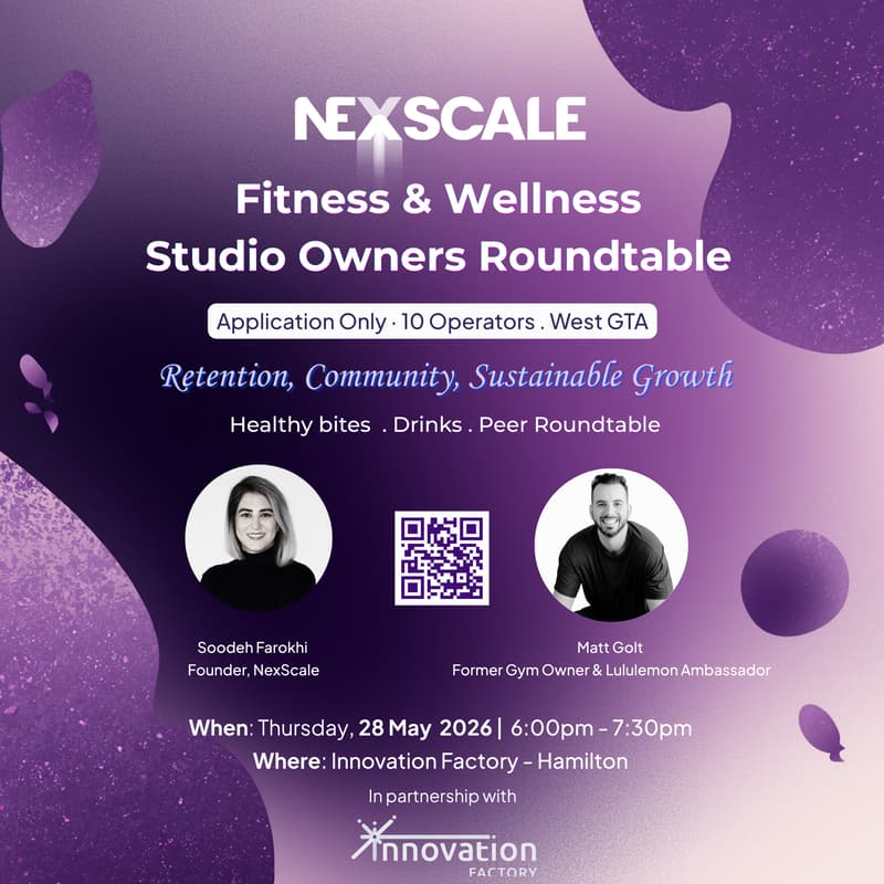 Cover Image for West Greater Toronto Area (GTA) Fitness & Wellness Studio Owners Roundtable: Retention, Community & Growth