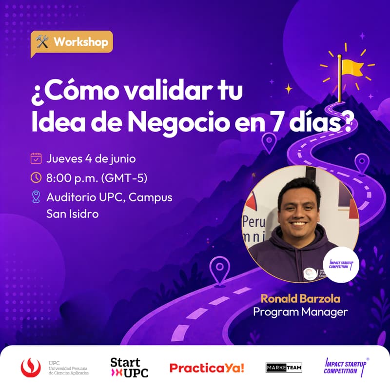 Cover Image for Workshop: ¿Cómo validar tu Idea de Negocio en 7 días? ft. ISC UPC