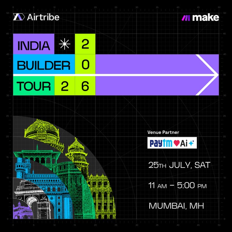 Cover Image for Let’s Create Our First AI Agent Together - Airtribe x Make - Mumbai Edition