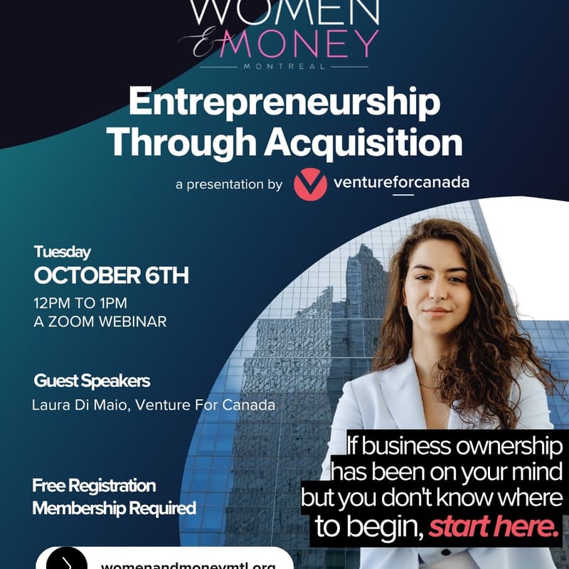 Cover Image for Entrepreneurship Through Acquisition | Presented by Venture For Canada