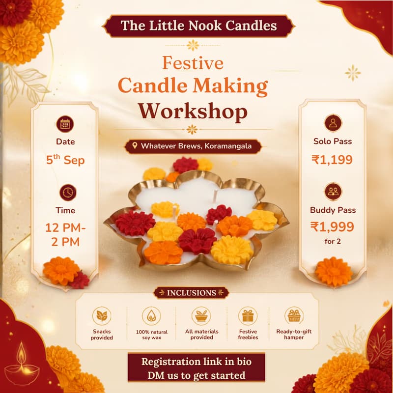 Cover Image for DIY Festive Candle Workshop: Make Your Own Urli & Scented Candles