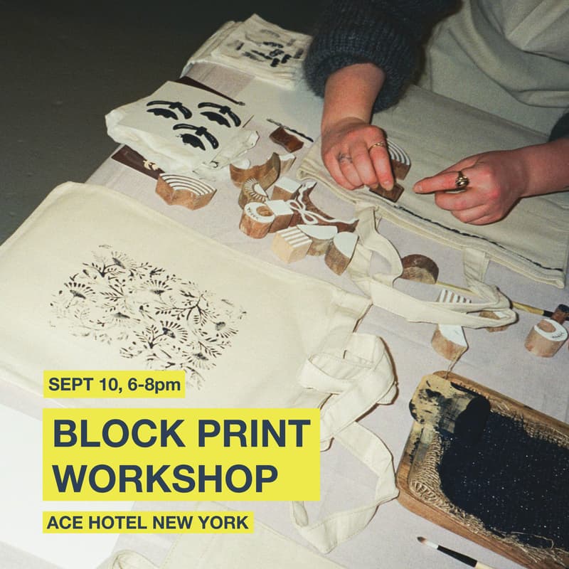 Cover Image for Block Print Workshop @ Ace Hotel New York