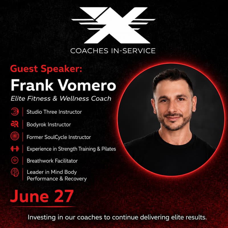 Cover Image for The X House Performance Experience Featuring Frank Vomero June 27 | 9:00 AM – 10:00 AM
