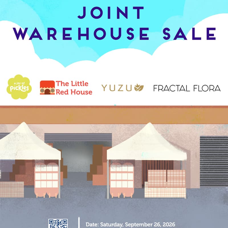Cover Image for Joint Warehouse Sale — The Little Red House × YUZU × A Jar of Pickles x Fractal Flora