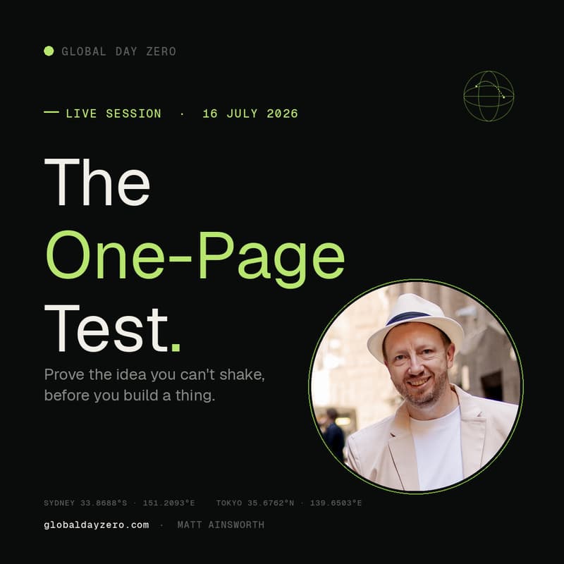 Cover Image for The One-Page Test - LIVE SESSION · 16 JULY 2026
