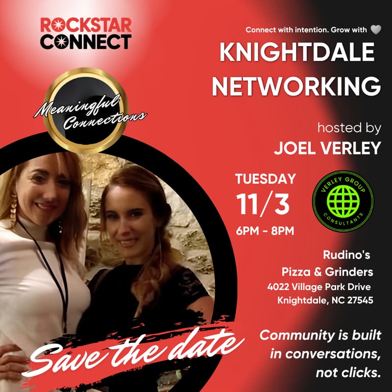 Cover Image for Free Knightdale Networking powered by Rockstar Connect (November - Knightdale, NC)
