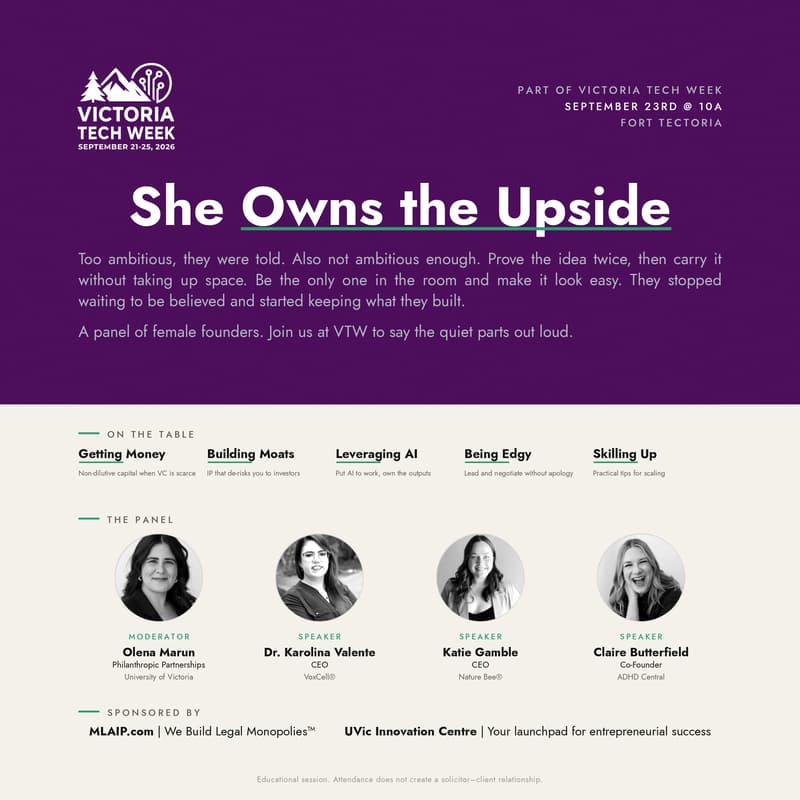 Cover Image for She Owns the Upside: A panel of female founders on funding, defensibility, AI, and nerve — part of VTW