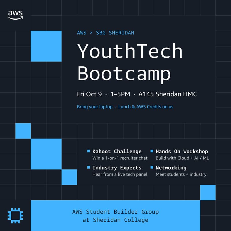 Cover Image for AWS YouthTech x SBG Sheridan Bootcamp