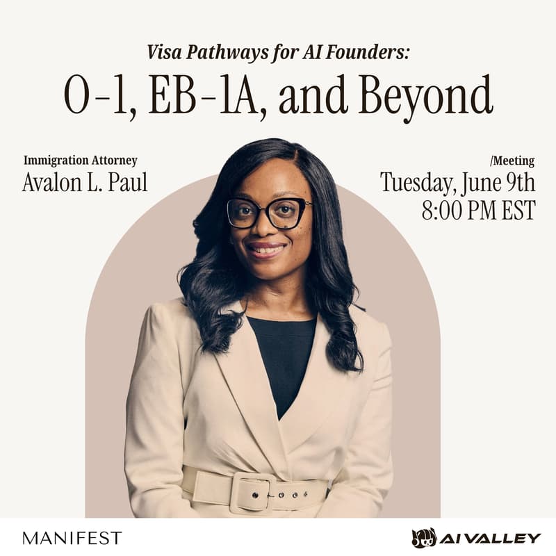 Cover Image for Visa Pathways for AI Founders: O-1, EB-1A, and Beyond w/ AI Valley