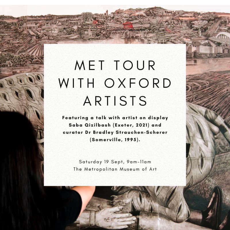 Cover Image for The Met w/ artist Saba Qizilbash (MFA 2021) and curator Bradey Strauchen-Scherer (DPhil 1995)