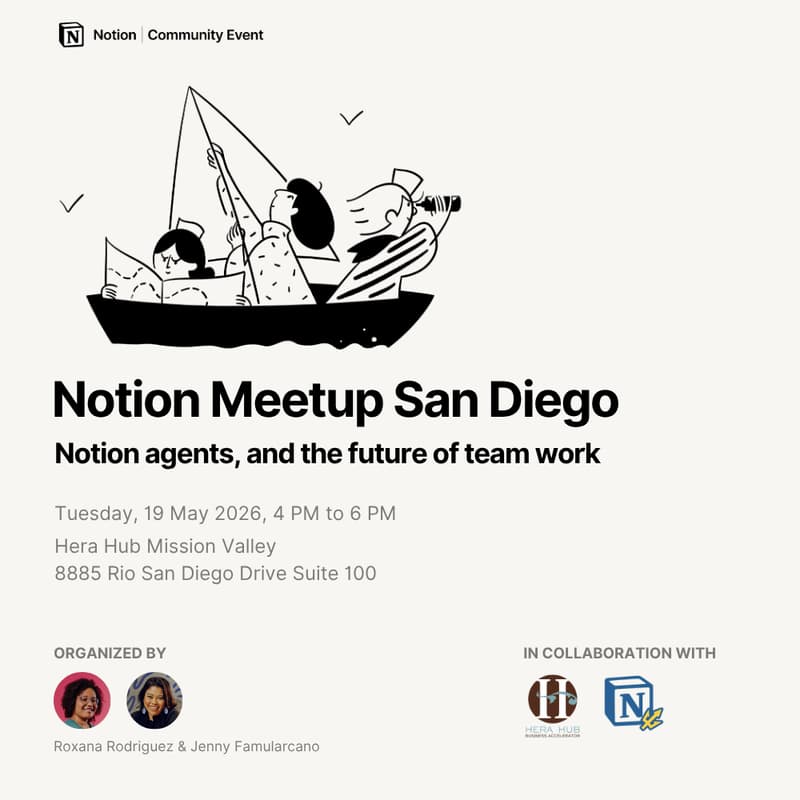 Cover Image for Notion Meetup San Diego: Notion agents, and the future of team work