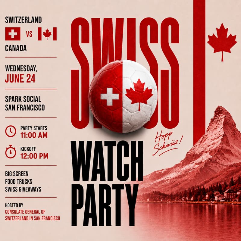 Cover Image for Swiss Soccer Watch Party: Switzerland vs. Canada