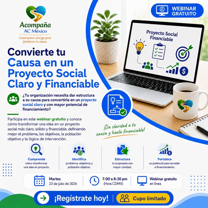 Cover Image for Convierte tu Causa en un Proyecto Social Claro y Financiable