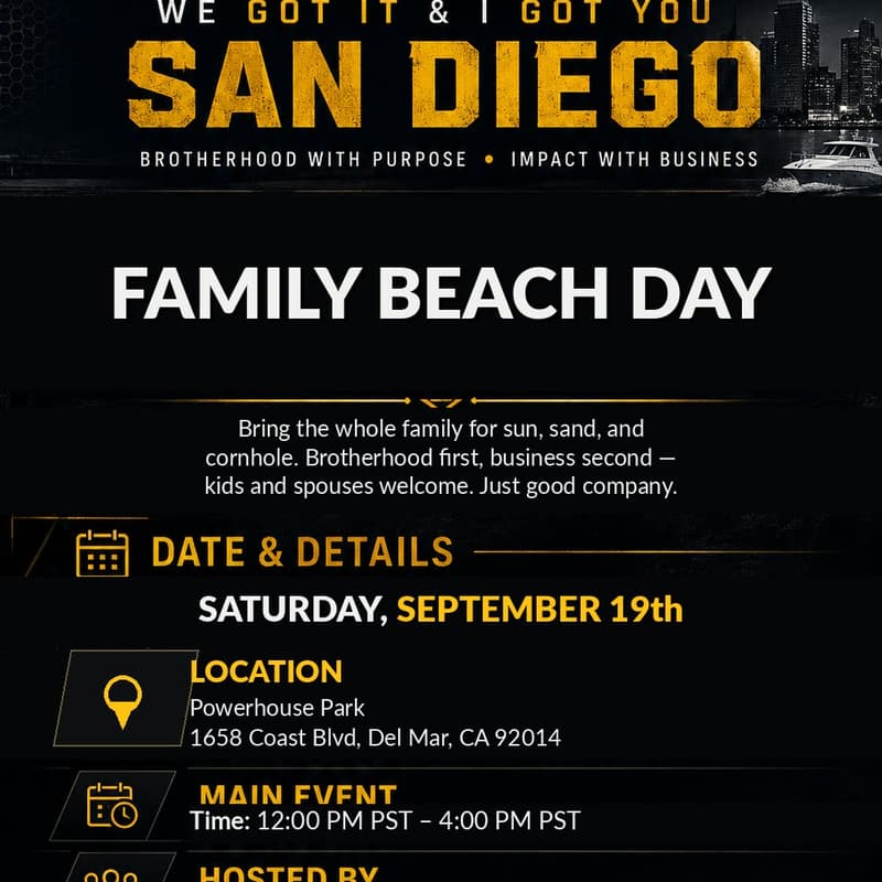 Cover Image for San Diego Brotherhood: Family Beach Day