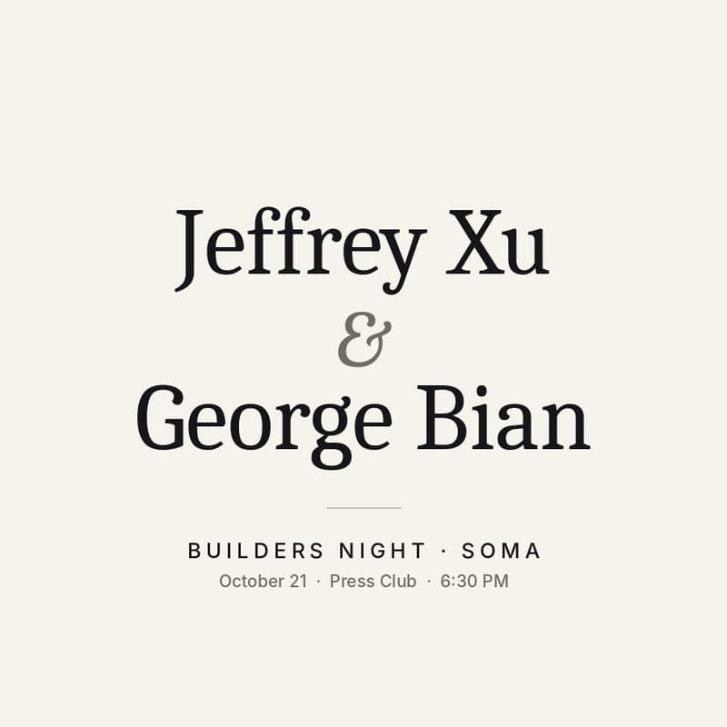 Cover Image for Jeffrey & George: SoMa Builders Night
