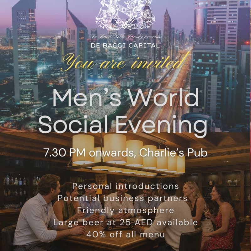 Cover Image for Men’s World Social Evening by DBC 🥩🥃