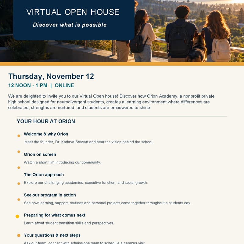 Cover Image for Orion Academy Virtual Open House