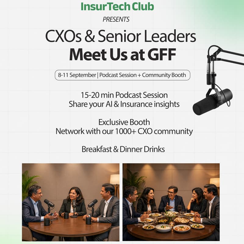 Cover Image for InsurTech Club x GFF - CXOs Podcast Session & Community Meetup