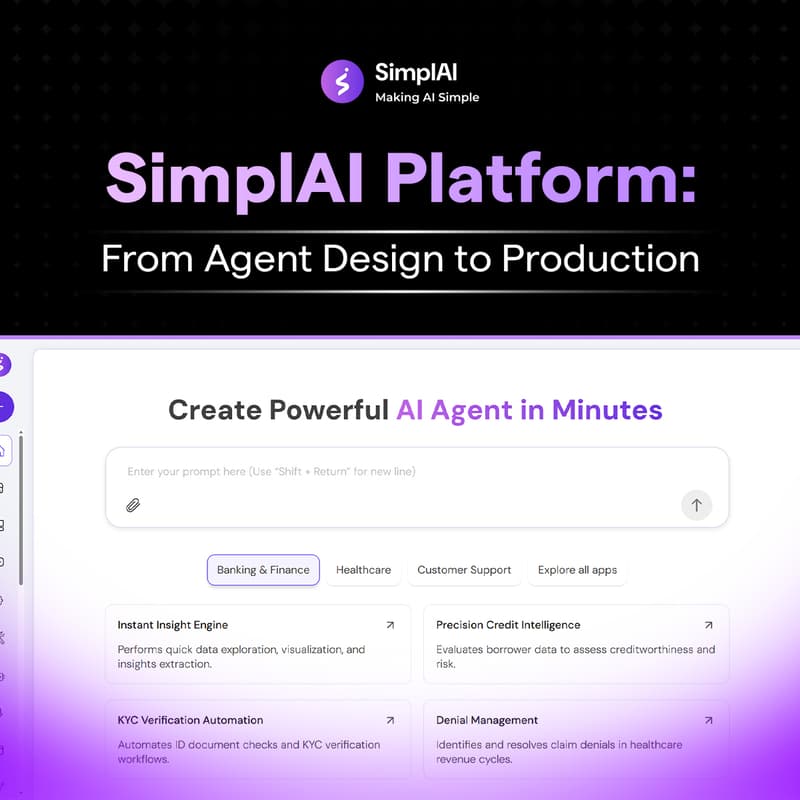 Cover Image for SimplAI Platform: From Agent Design to Production