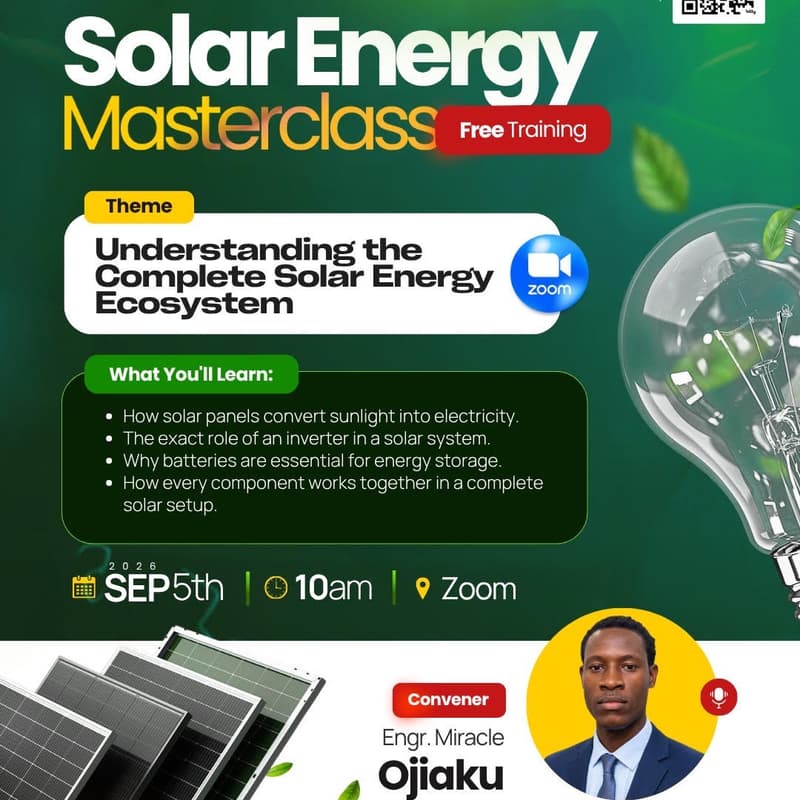 Cover Image for Free Solar Energy MasterClass Training