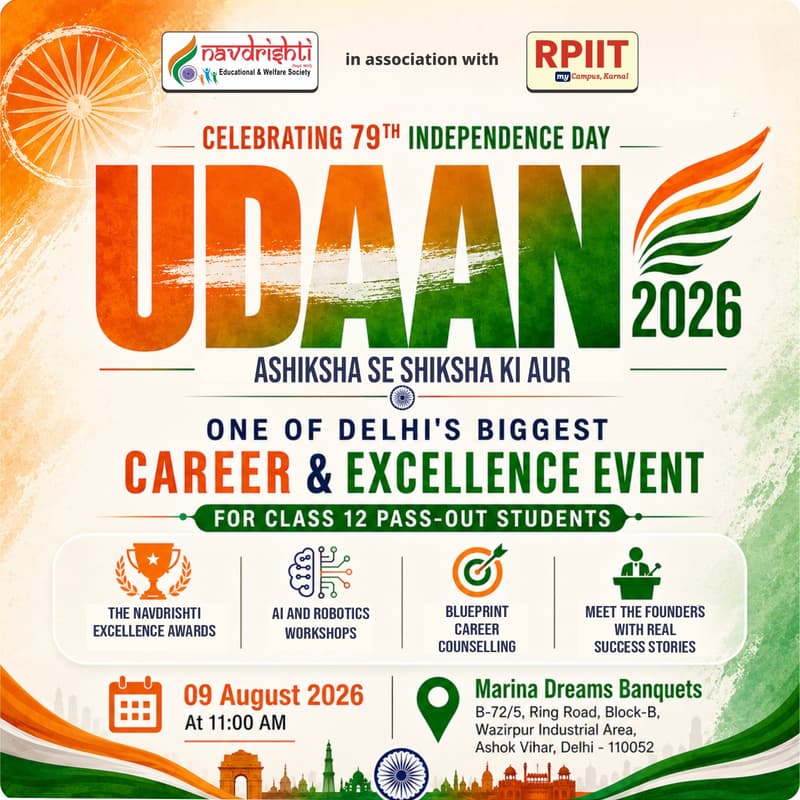 Cover Image for Udaan 2026 - ASHIKSHA SE SHIKSHA KI AUR Mega Youth Excellence Awards & Career Summit for 12th Pass Students