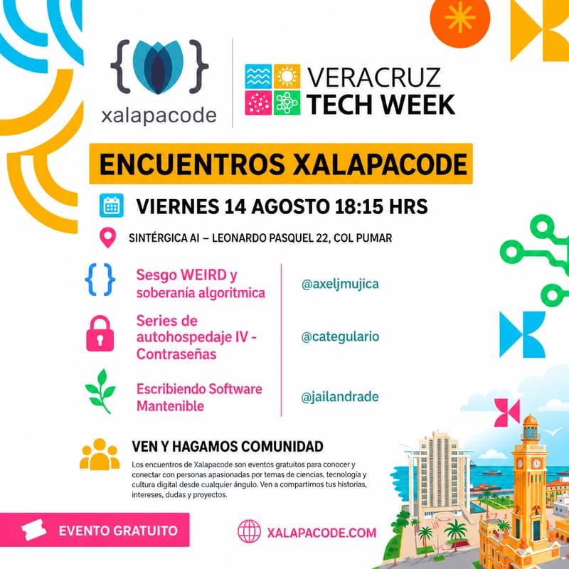 Cover Image for Encuentros xalapacode - Agosto 2026 | Road to Veracruz Tech Week
