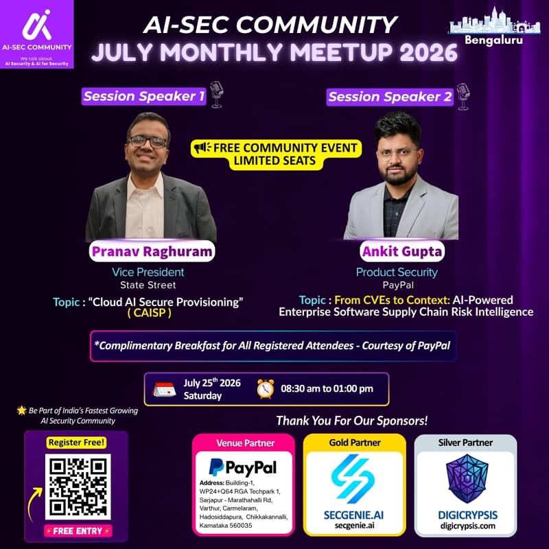 Cover Image for AI-SEC COMMUNITY MEETUP | JULY 2026
