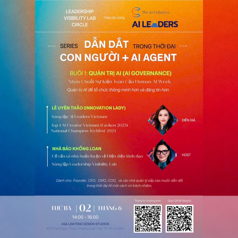 Cover Image for The AI Collective HCM - Human in AI Week: LEADERSHIP VISIBILITY LAB CIRCLE - DẪN DẮT TRONG THỜI ĐẠI CON NGƯỜI + AI AGENT