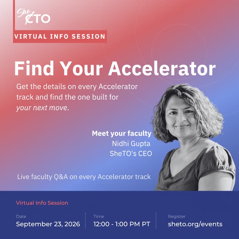 Cover Image for SheTO Info Session | Find Your Accelerator