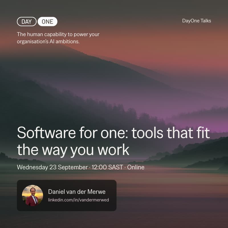 Cover Image for Software for one: tools that fit the way you work