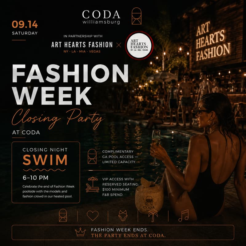 Cover Image for FASHION WEEK CLOSING DAY w/ NIGHT SWIM | 2–10 PM