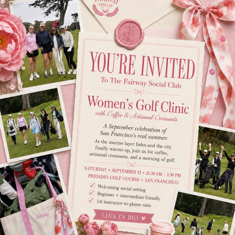 Cover Image for Women's Golf Clinic: “SF Summer” Kick-Off w/ Coffee & Arsicault Croissants 🌸