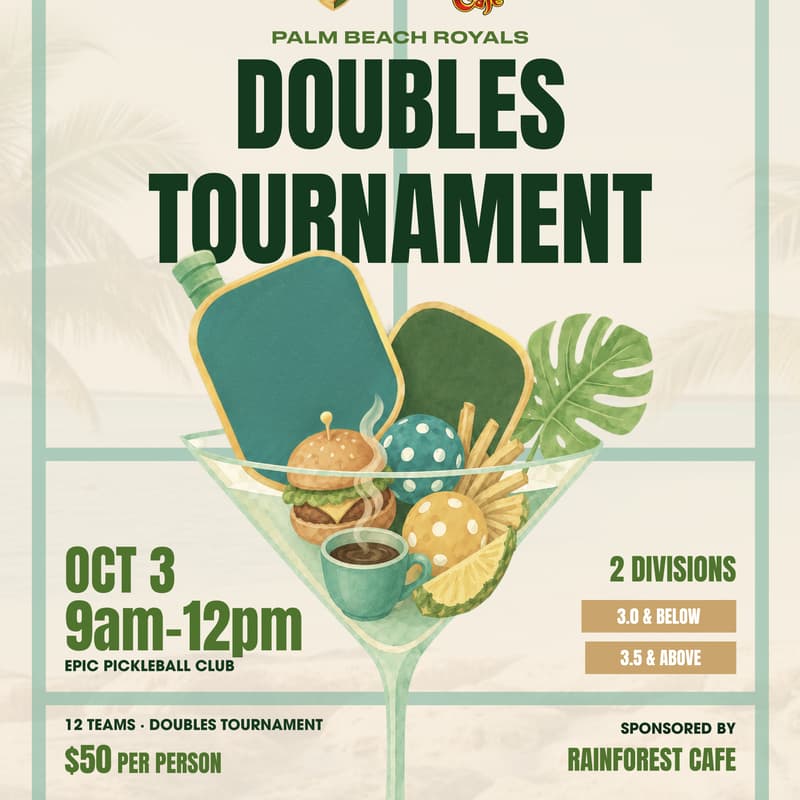 Cover Image for Palm Beach Royals Doubles Tournament presented by Rainforest Cafe