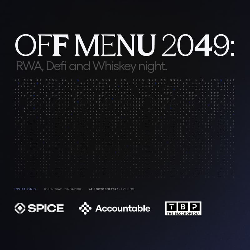 Cover Image for SPICE OFF MENU 2049: RWA, Defi and Whiskey night