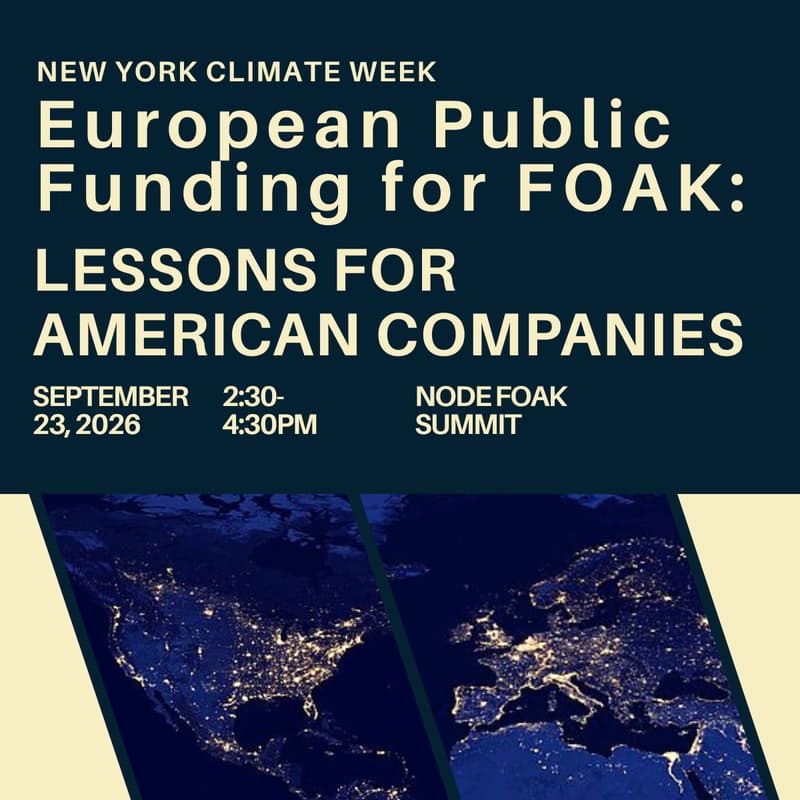 Cover Image for European Public Funding for FOAK: Lessons for American Companies