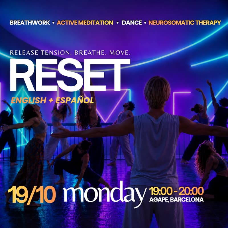 Cover Image for 🎧 X-RESET💥 Neuro-somatic Movement - Breathwork - Dynamic Meditation - Face Yoga | 🌍 <<Eng+Español>>