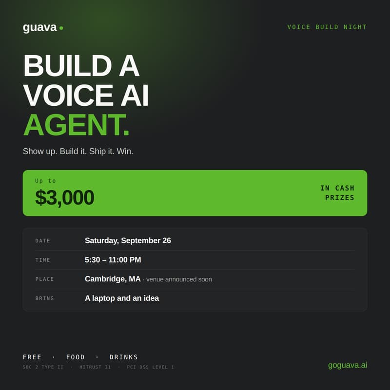Cover Image for Guava Voice AI Hackathon: Build Night Boston