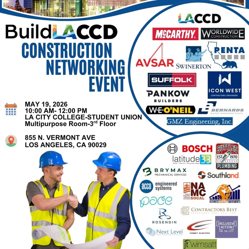 Cover Image for BuildLACCD Construction Networking Event