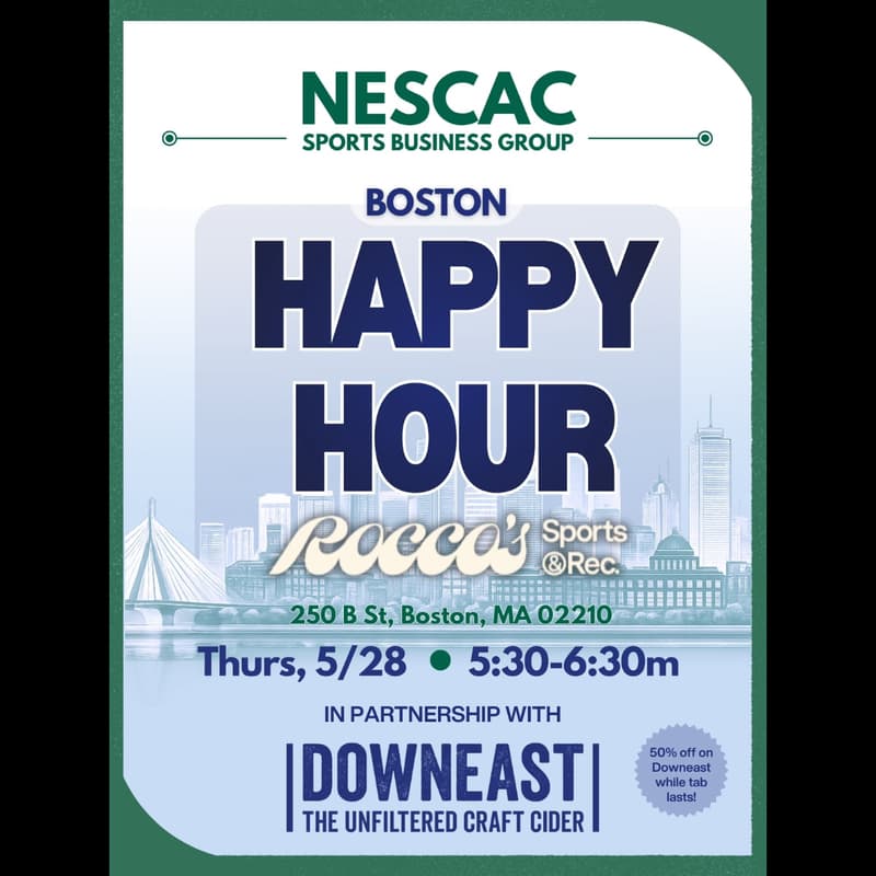 Cover Image for NESCAC SBG Boston Happy Hour @roccos sports, Presented By Downeast