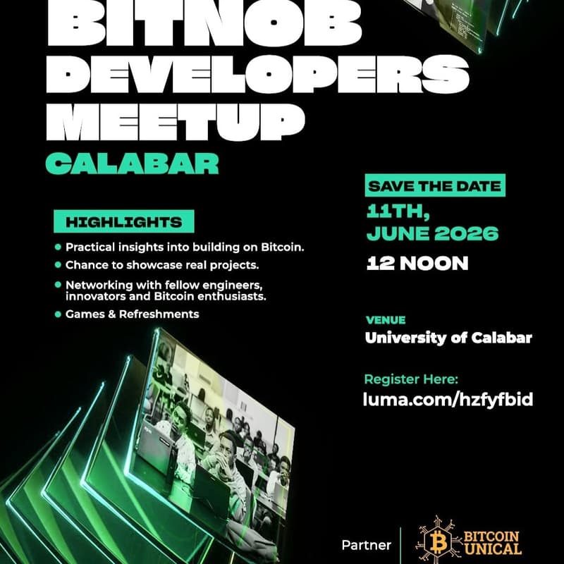 Cover Image for BITNOB x BITCOIN UNICAL DEVELOPERS MEETUP 2.0