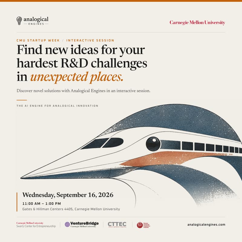 Cover Image for An interactive session with CMU spin-off Analogical Engines, the AI platform for analogical innovation