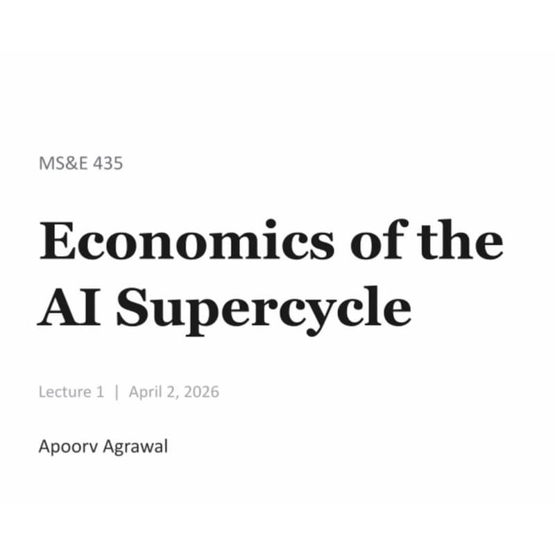 Cover Image for Обсуждение лекции Class #1 | MS&E435: Economics of the AI Supercycle Stanford