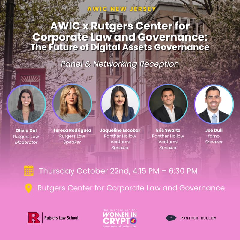 Cover Image for AWIC x Rutgers Center for Corporate Law and Governance: The Future of Digital Asset Governance