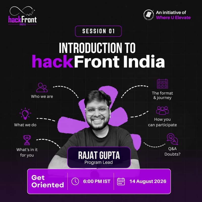 Cover Image for Session 01: Introduction to hackFront India