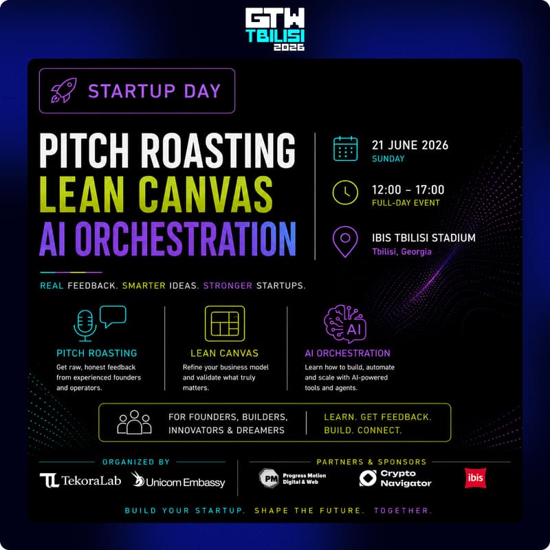 Cover Image for Startup Day: Pitch Roasting, Lean Canvas, AI Orchestration
