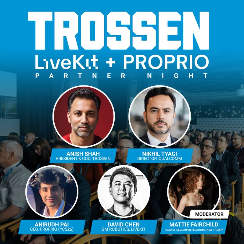 Cover Image for Trossen Robotics x Proprio Robotics x LiveKit — Partner Night at Mission Robotics