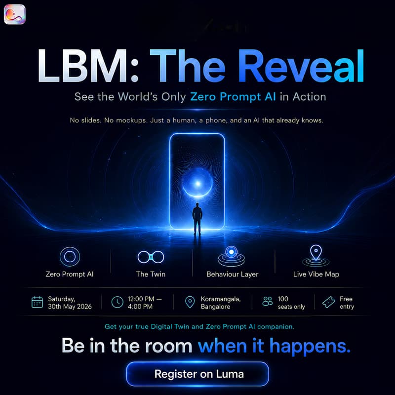Cover Image for LBM: Large Behavioural Model | See the World's Only Zero Prompt AI in Action.