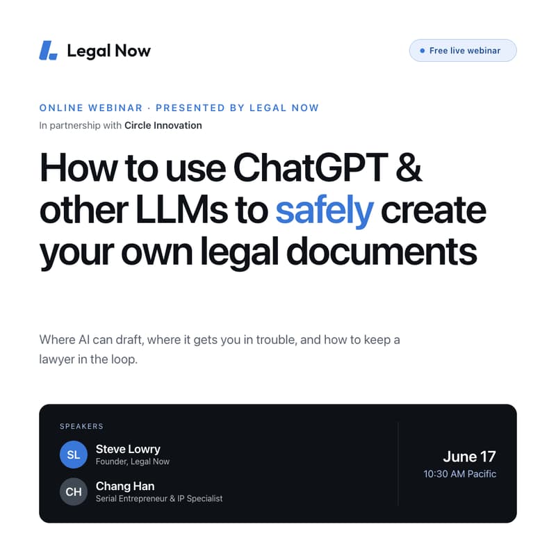 Cover Image for How to use ChatGPT & other LLM's to safely create your own legal documents