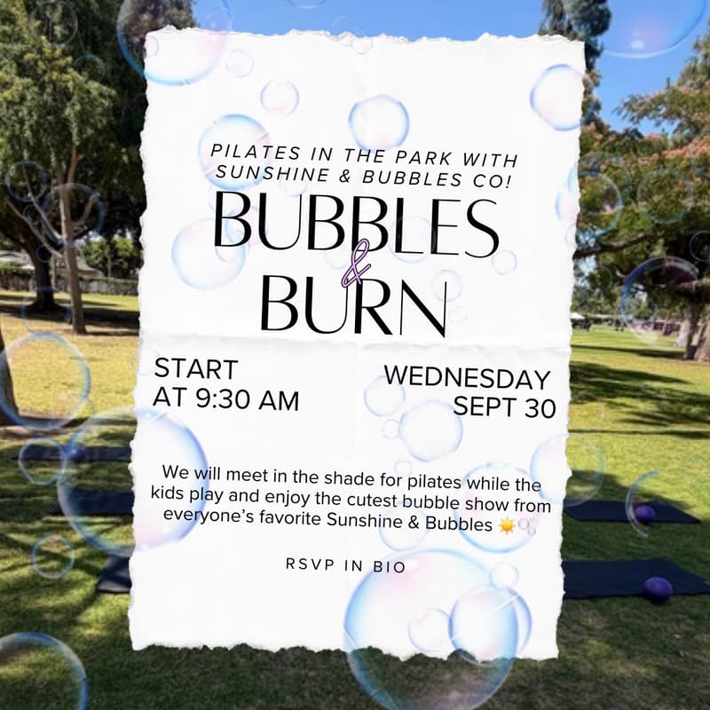 Cover Image for Bubbles & Burn Pilates In The Park X Sunshine & Bubbles Co