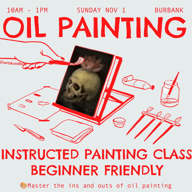 Cover Image for Oil Painting Class - Still Life Skull (Día de los Muertos Themed)